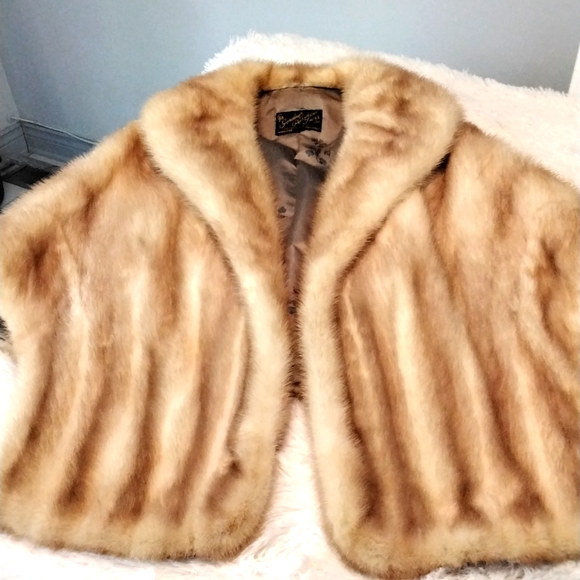 Vintage 1950's - 1960's Blonde Mink Stole with shawl collar - Picture 12 of 16
